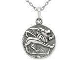 Sterling Silver LEO Charm Zodiac Astrology Pendant Necklace with Chain